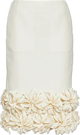 Balenciaga Wool Skirt - Dames - Midirokken - Beige - XS - Wol - Rokken