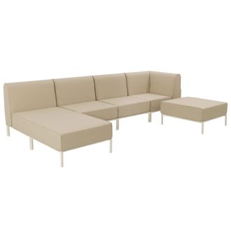 Oviala Conjunto modular de jard&iacute;n bajo para 5 personas beige