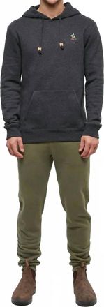 tentree Sasquatch Kangaroo Pocket Hoodie In Meteorite Black Heather/hockey