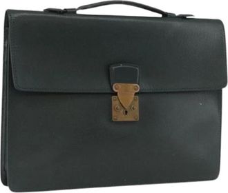 Louis Vuitton Pre-owned Taiga Business Bag - Dames - Vintage Handtas - Groen - ONE Size - Leer - Vintage