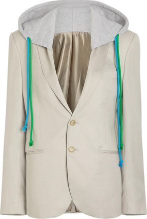 BETTTER Layered Hooded Wool-bend Blazer - Grey - S (UK8-10 / S)