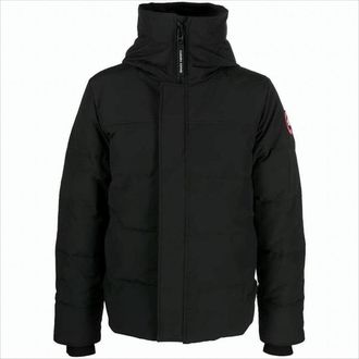 Canada Goose Padded Black Jacket With High Collar And Quilted Design