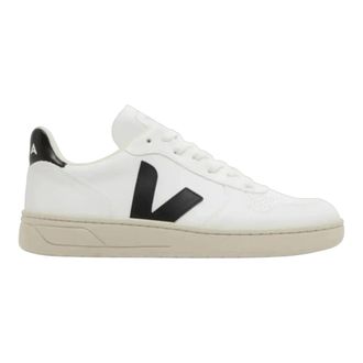 Veja Veja V-10 Sneaker in White/Black Leather Women Low-Top