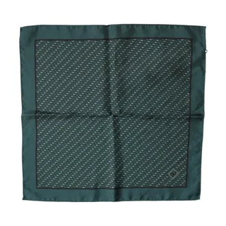 Dolce & Gabbana Pocket Scarves, male, Green, Size: ONE SIZE Patterned Silk Handkerchief Scarf