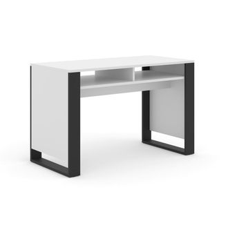 Petits Meubles Escritorio 2 compartimientos paneles laminados blanco y negro mate