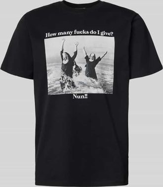 Dedicated T-Shirt mit Statement-Print Modell Nun Given Black in Black, Größe XXL