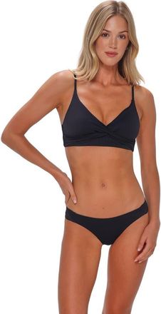 Sunsets Lyla Bralette Bikini Swimsuit Top in Black Seagrass Texture at Nordstrom, Size Xx-Large