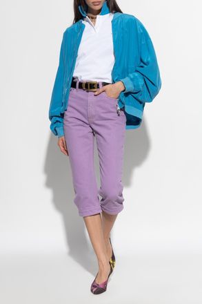 Versace Silk Bomber Jacket, Womens, Blue