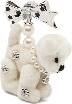 Yvmin Bow-detail Puppy-motif Earring