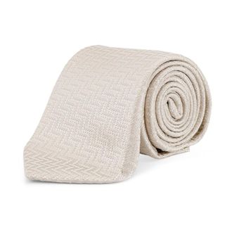 Tom Ford Accessoires, Heren, Grijs, ONE Size, Zijden Stropdas met Macro-patroon