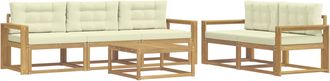 vidaXL Conjunto De Sof&aacute;s De Exterior 6 Uds. Blanco Y Crema Vidaxl