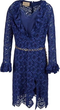 Gucci Blu Viscose and Cotton Mid Long Womens Dress