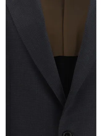 Brunello Cucinelli Mens Jacket Houndstooth Anthracite Merino Wool