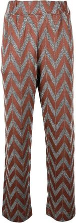 Luce Studio Metallic Chevron Pattern Trousers With Fitted Waistband
