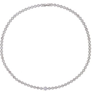 Eye Candy Los Angeles Nova Cubic Zirconia Collar Necklace in Silver at Nordstrom Rack
