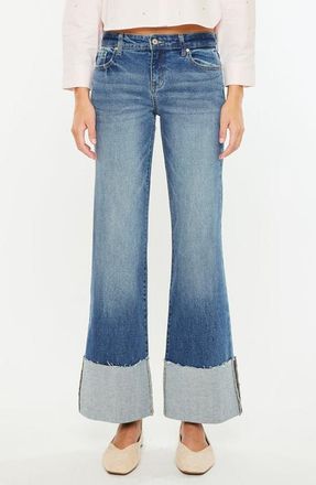 Kancan Sierra Mid Rise Wide Leg Jeans in Dark Wash at Nordstrom, Size 29