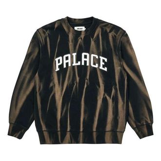 Palace Unisex Tie Dye Round-Neck Letter Sweatshirt Black P20CS013