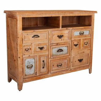 Wanderlust Deco Aparador De Madera 3 Cajones Y 2 Puertas 120x36x90h Cm