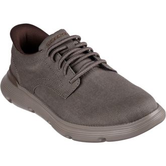 Skechers Garza Clive Cotton Mens Dark Taupe Lace-Up Shoes - Size UK 11