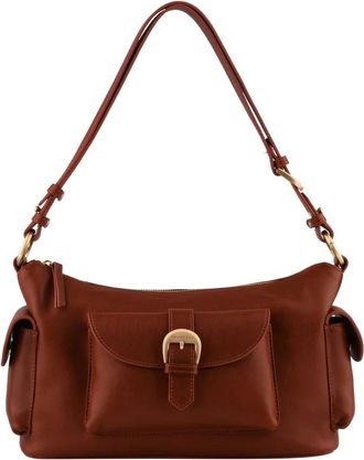 Pourchet Scoop Schoudertas - Dames - Schoudertassen - Bruin - ONE Size - Leer - Tassen