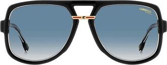 Carrera Victory 59mm Gradient Square Geometric Sunglasses in Black Crystal/Dark Blue Sf at Nordstrom