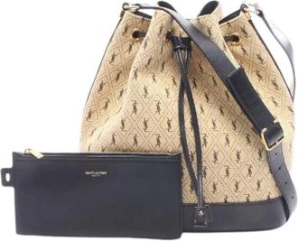Saint Laurent Borsa a secchiello Pre-owned Le Monogram in tela rivestita - - Pre-owned - Donna - Beige - ONE SIZE