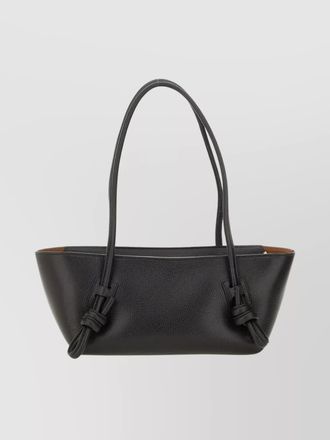 Hereu textured shoulder bag knotted handles