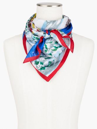 Talbots Winterscape Silk Square Scarf - Red - 001 Talbots