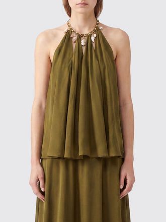 Zimmermann Top in seta con scollo allamericana e dettagli ricamati