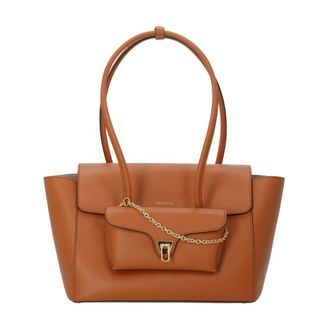 Coccinelle Shoulder Bags, female, Orange, Size: ONE SIZE Double Beat Large