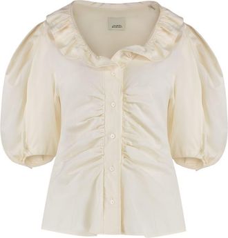 Isabel Marant Catalia Short Sleeve Cotton Blend Shirt