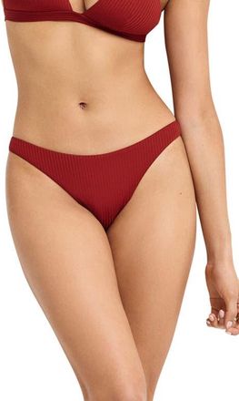Vitamin A California High Leg Bikini Bottoms in Deep Madder at Nordstrom, Size X-Large