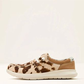 Ariat Womens Hilo Brindle Hair-On Casual Shoe In Tan/white