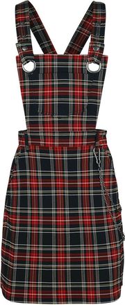 Hell Bunny Clash Pinafore Dress Black-Red
