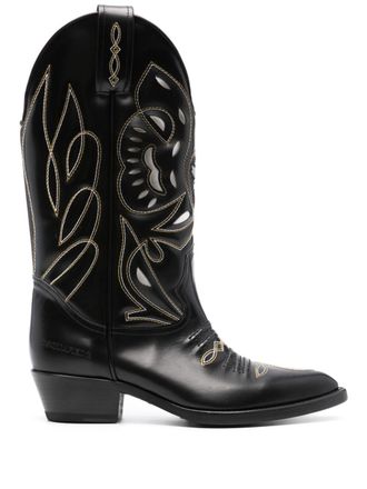 Dsquared2 70mm cut-out leather mid-calf boots - women - Calf Leather/Calf Leather/Calf Leather - 35 - Black