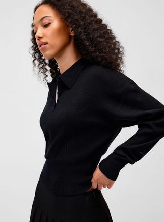 Twik Womens Fitted-waist polo collar sweater