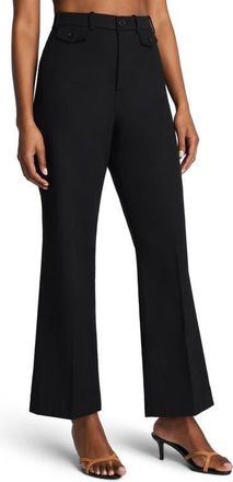 Spanx SPANXsupersmooth Crop Easy Flare Stretch Twill Pants in Classic Black at Nordstrom, Size 1X