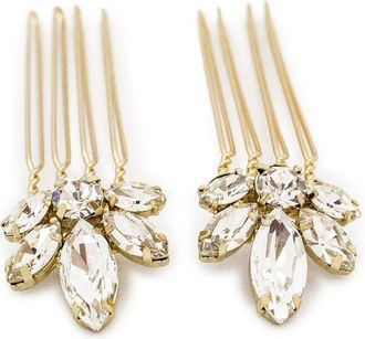 Brides & Hairpins Kenji Set of 2 Crystal Combs in Gold at Nordstrom