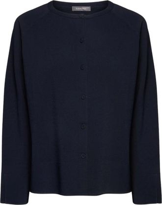 Elena Miro Klassiek vest van viscosemix - Dames - Vesten - Blauw - L - Truien & Vesten