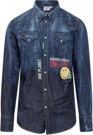 Dsquared2 Denim Overhemd - Heren - Spijkeroverhemden - Blauw - M - Denim - Overhemden
