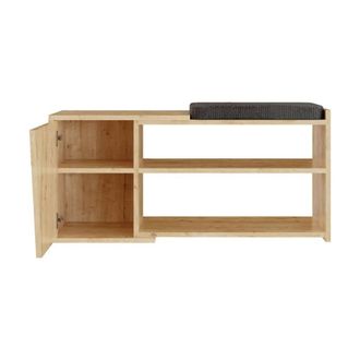Calicosy Shoe Bench With 1 Door, 104 Cm Wide - Fiona in Light Oak