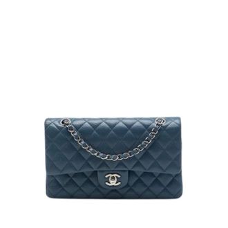 Chanel Pre-owned Vintage Double Flap Shoulder Bag - Dames - Pre-owned - Blauw - Maat: ONE Size Leer