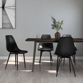 vidaXL Sillas De Comedor 4 Unidades Negras Pp Vidaxl