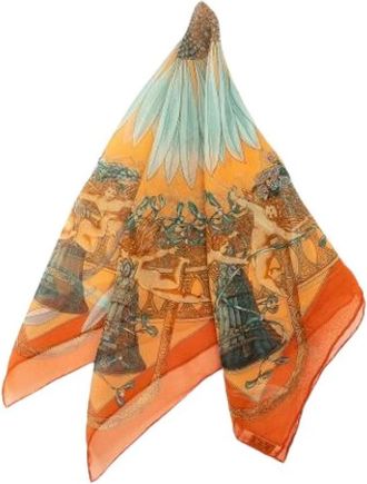 Herm&egrave;s Pre-owned Amours Scarf - Dames - Vintage Accessoires - Oranje - ONE Size - Vintage