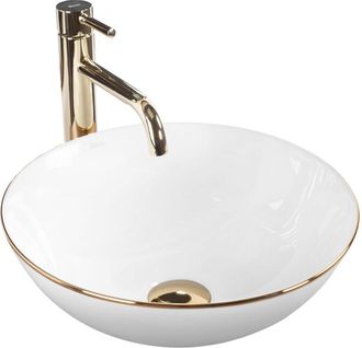Rea Rea - Lavabo Sobre Encimera Stella Blanco Gold Edge