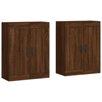 Berkfield Home Wall Mounted Cabinets 2 pcs Brown Oak Engineered Wood