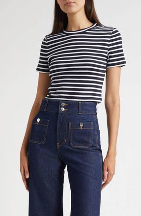 Veronica Beard Pruitt Tee In Navy/white