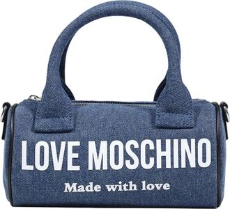 Love Moschino Medium Tas - Dames - Handtassen - Blauw - ONE Size - Katoen - Tassen