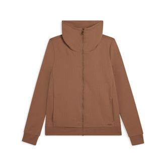 Freddy Felpa donna full-zip con collo alto e inserti micro-trecce