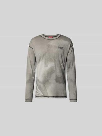 Diesel Regular Fit Longsleeve aus Hanf-Mix in Dunkelgrau, Gr&ouml;&szlig;e XL